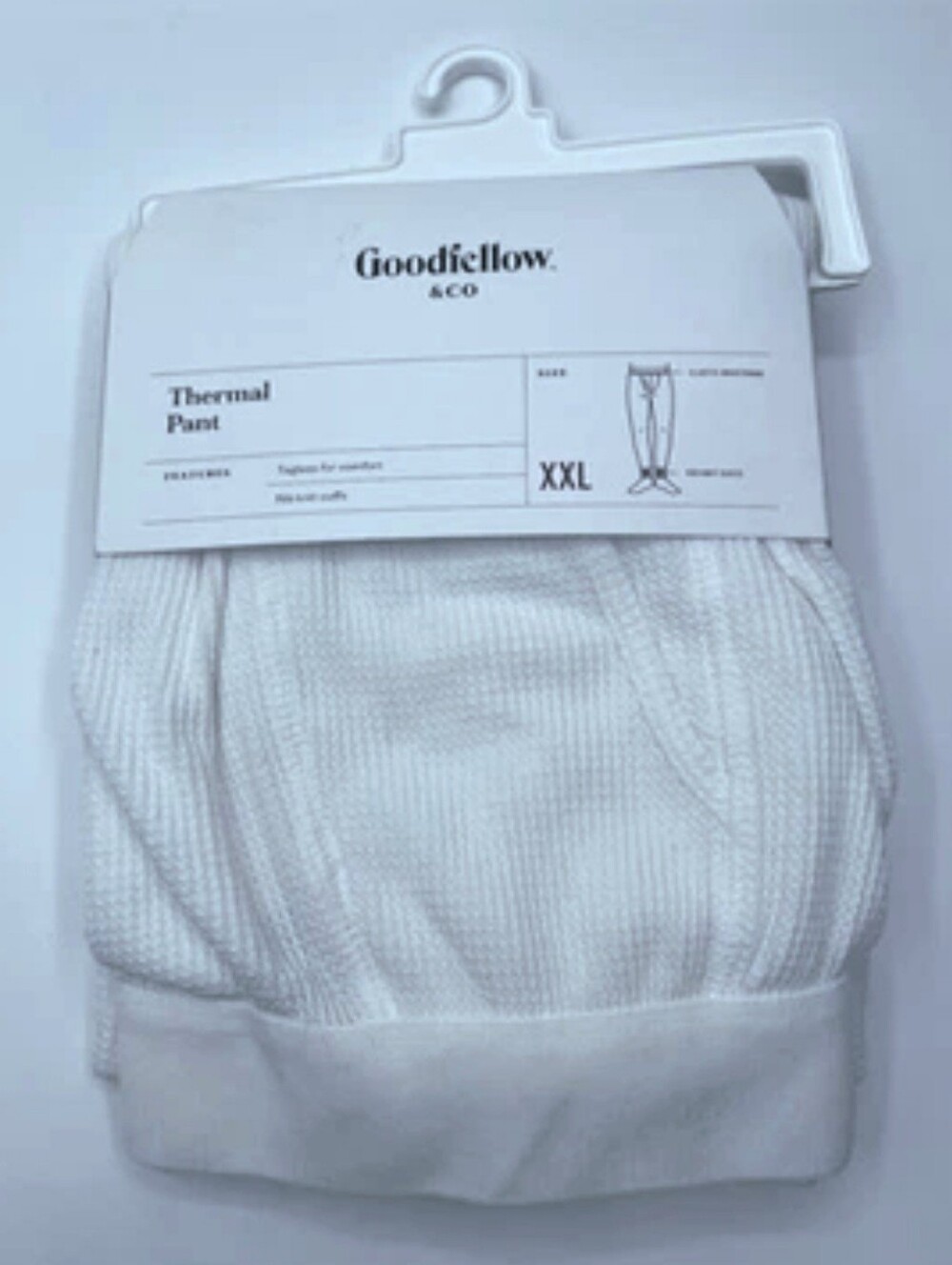 Tagless Thermal Pants Long Underwear. Cold weather layering White XXL